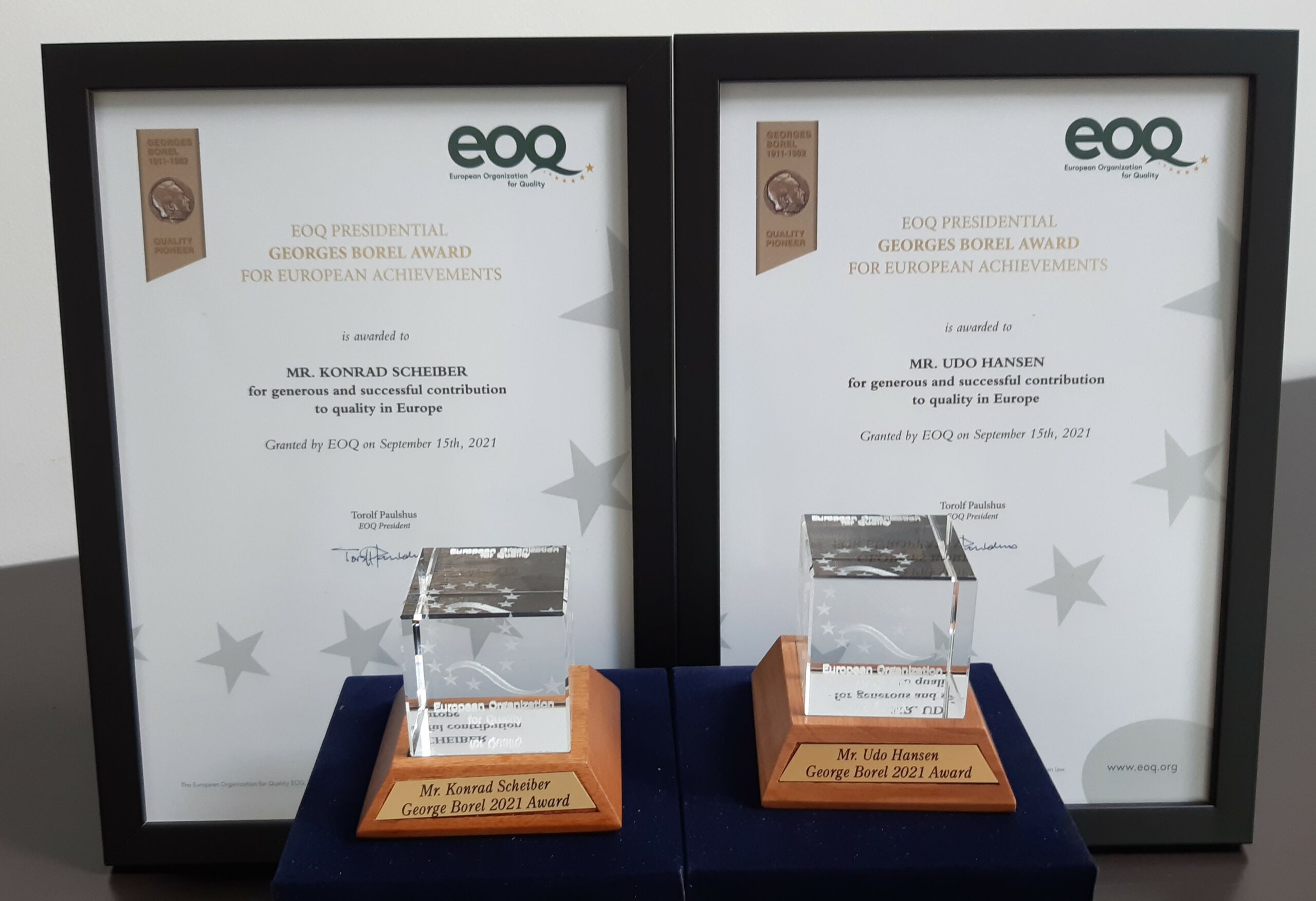 PRESS RELEASE – EOQ Presidential Georges Borel Awarding 2021